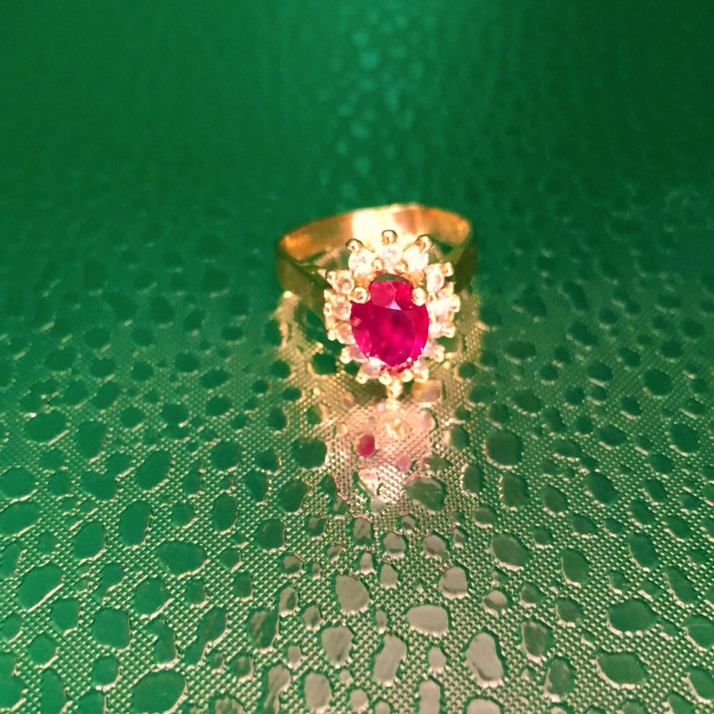 This Is Red Ruby Diamond Cocktail Ring - image 1